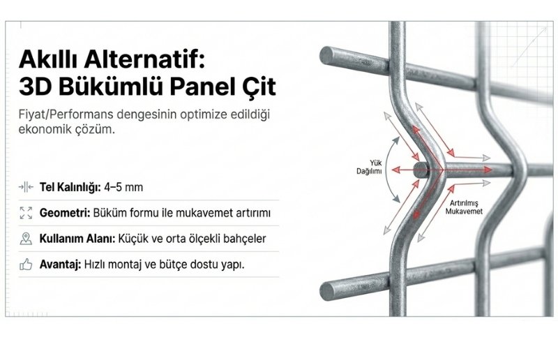 3D Bükümlü Panel Çit