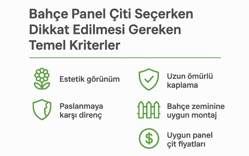 Bahçe Panel Çiti Seçerken Dikkat Edilmesi Gereken Temel Kriterler